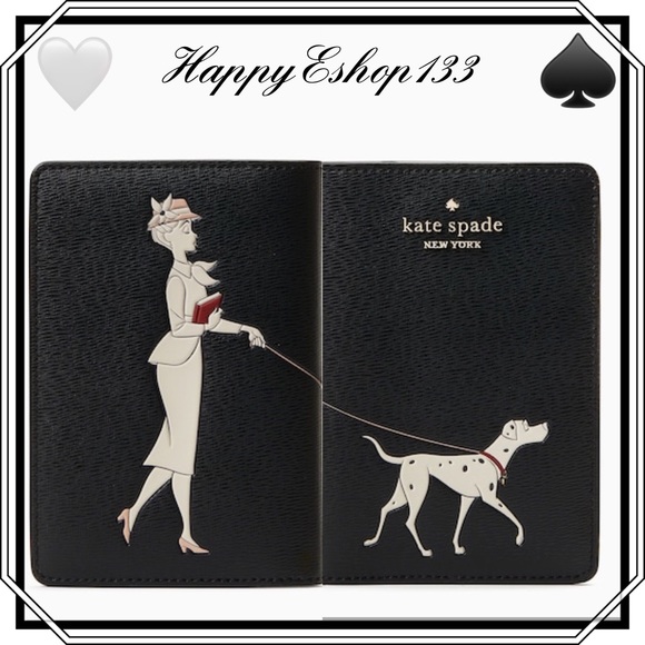 ♠️ kate spade Disney X 101 Dalmatians Dog Saffiano Passport Holder Case - Picture 14 of 14
